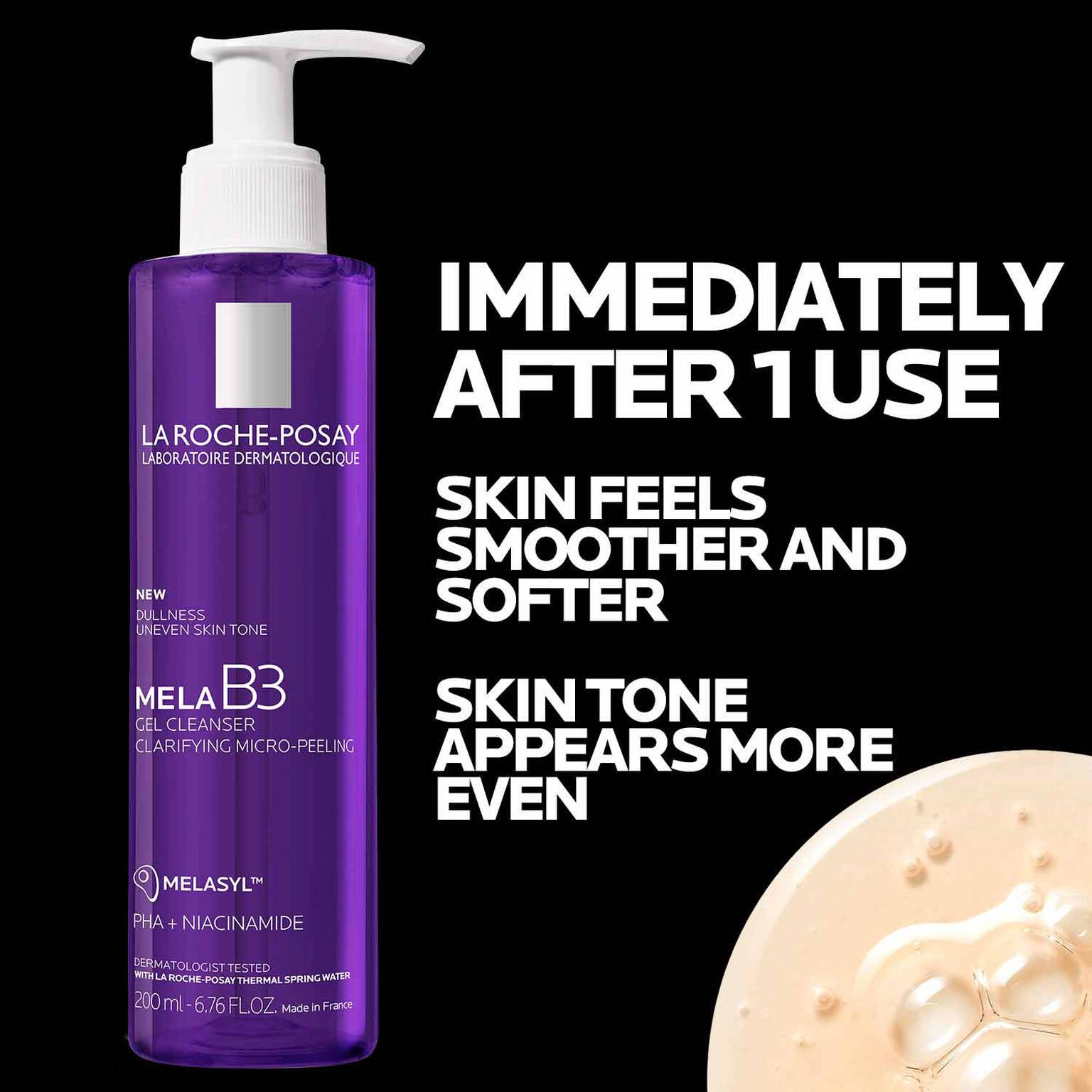 mela-b3-facial-gel-cleanser-with-melasyltm-niacinamide-b5 4_LaRochePosay-Product-MelaB3-MelaB3Cleanser-200ml-03337875890069-Benefits.jpg