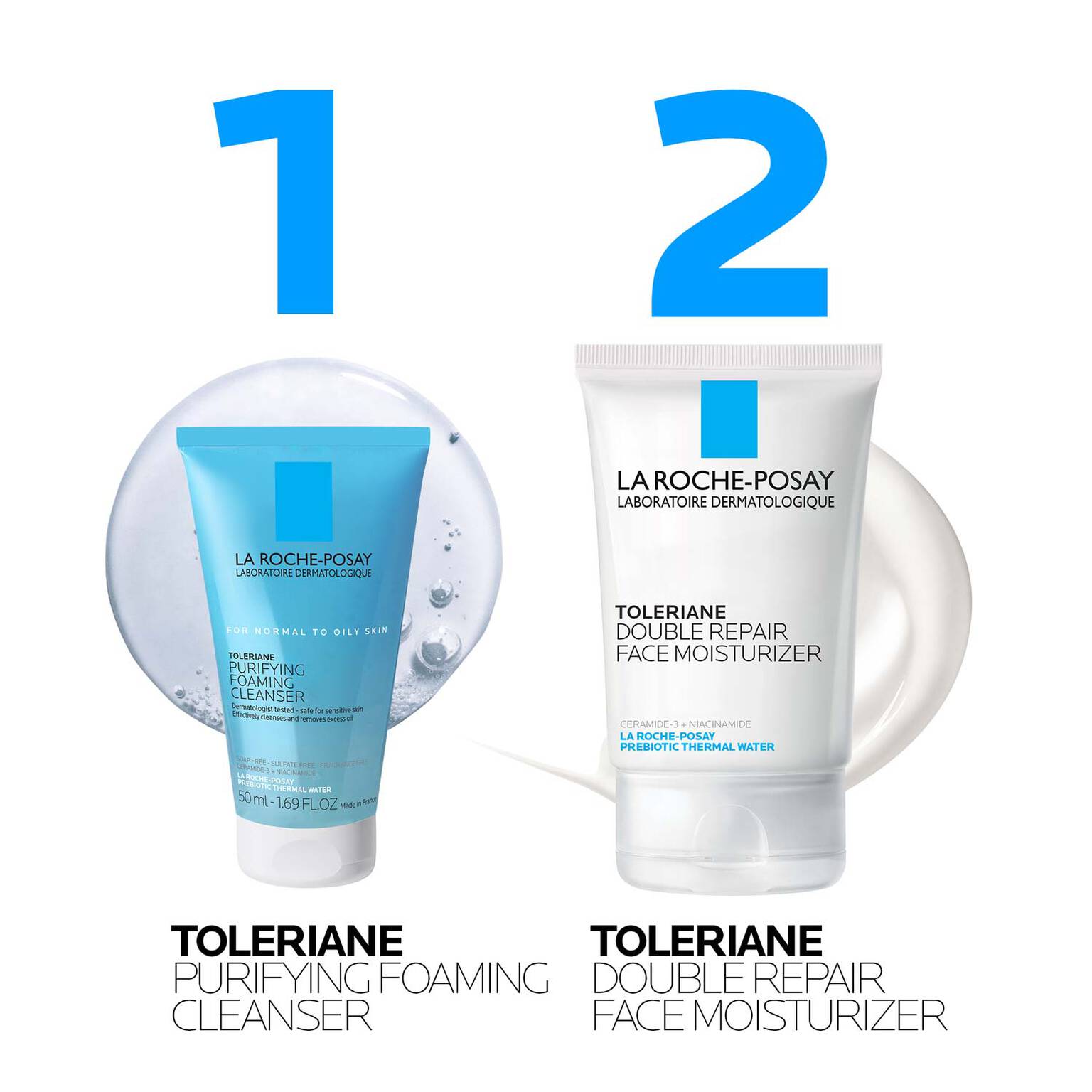 toleriane-purifying-foaming-cleanser-and-toleriane-double-repair-face-moisturizer-travel-set-m3 AmazonSet-TolerianePurifyingCleanser100ml-TolerianeDRM_routine.jpg